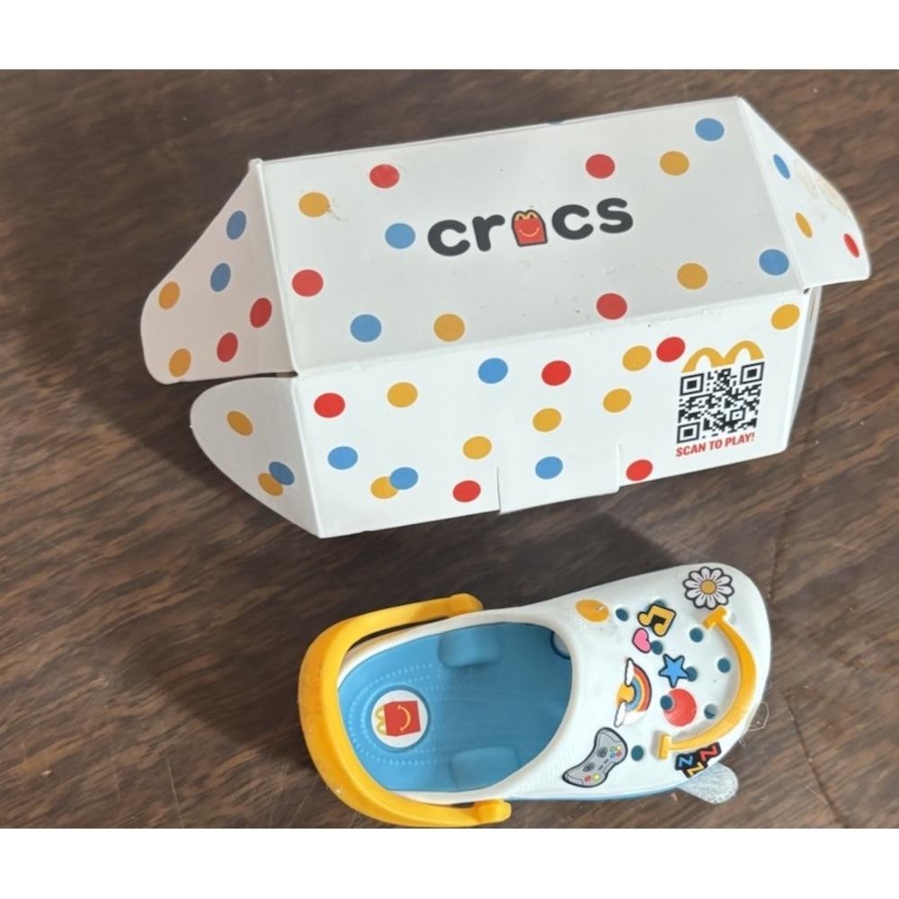 2024 McDonald's Mini Crocs Keychain Happy Meal Toy Miniature Shoe Colorful Dots